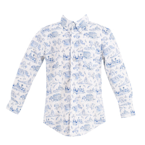 Bates Boy Button Down - Dallas Print