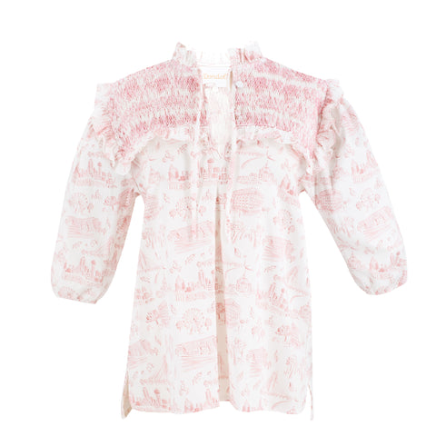 Women's Lizzie Shirt - Dallas Print (Pink)