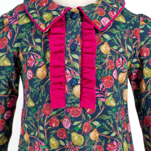 Juni Girl Shirt - Navy Pomegranate