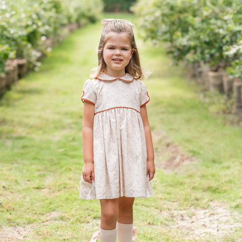 Sarita Girl Dress - Chinoiserie Pumpkin