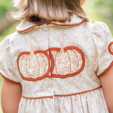 Sarita Girl Dress - Chinoiserie Pumpkin