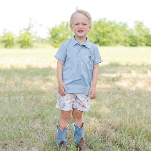 Jackson Boy Polo Set - Rodeo Light Blue