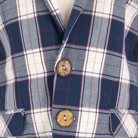 Hayden Boy Blazer - Navy Plaid