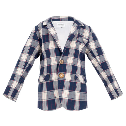 Hayden Boy Blazer - Navy Plaid