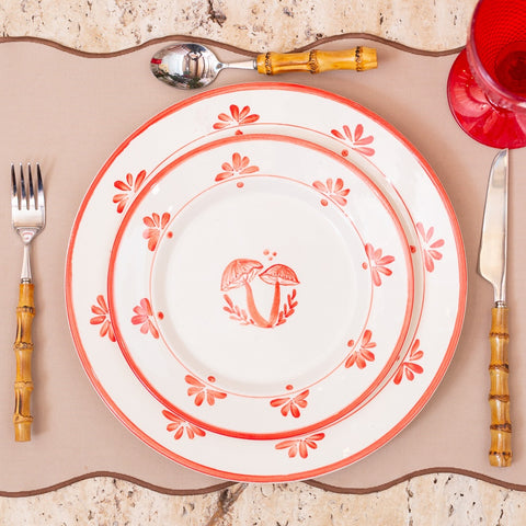 Mushroom Salad Plate - Red