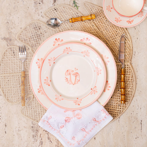 Mushroom Salad Plate - Pink