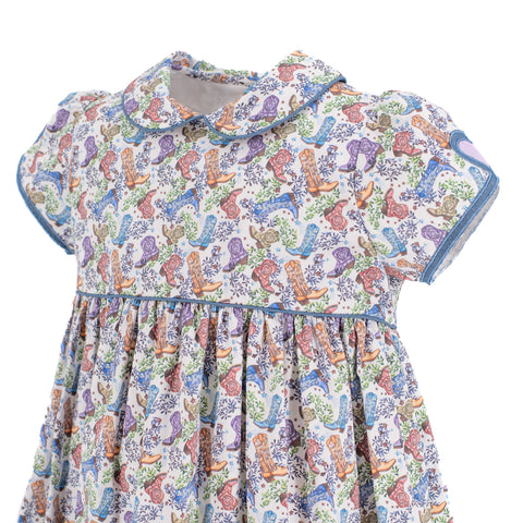 Sarita Girl Dress - Boots Print