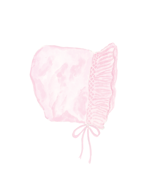Pink Bonnet Nursery Print