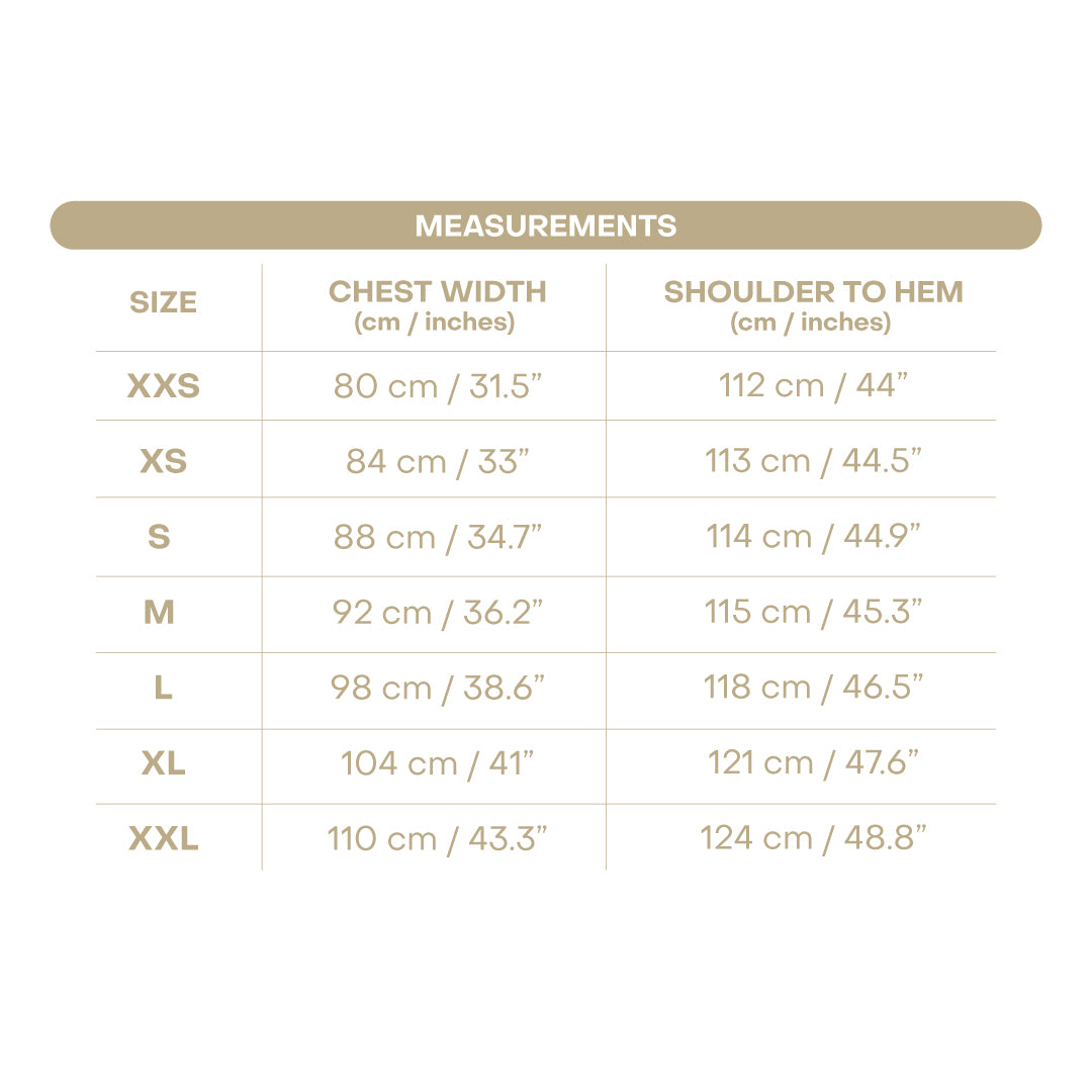 Size chart for Ananas Women's Dress