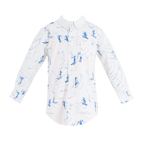 Walker Boy Button Down -  Snowy Slopes