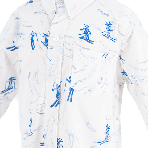 Walker Boy Button Down -  Snowy Slopes