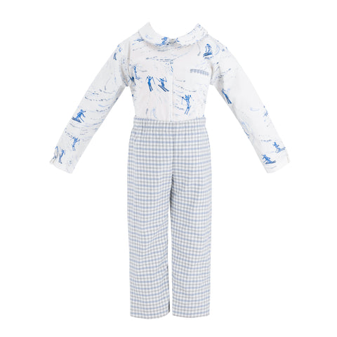 Wyatt Boy Pant Set - Snowy Slopes