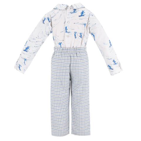 Wyatt Boy Pant Set - Snowy Slopes