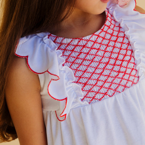 Annie Girl Set - Red Stripes