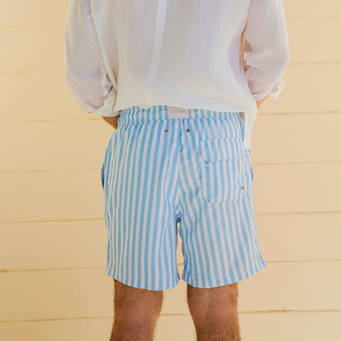 Kyle Men's Swim Trunk - Blue Stripes
