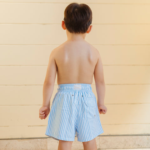 Kyle Boy Swim Trunk - Blue Stripes