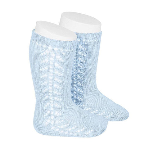 Condor® Side Crochet Knee Sock - Light Blue