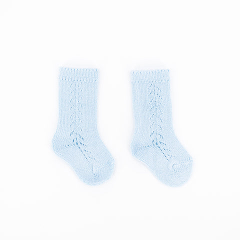 Condor® Side Crochet Knee Sock - Light Blue