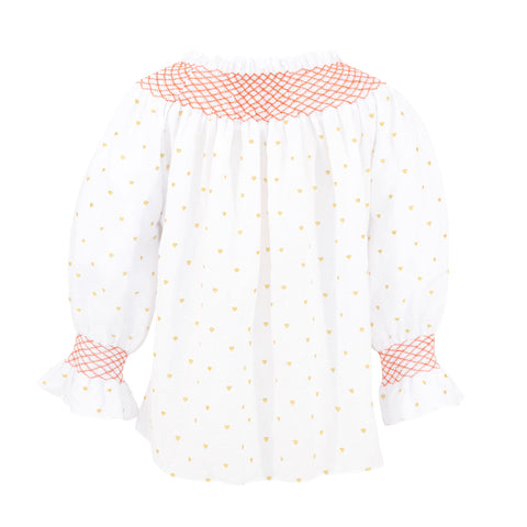 Women's Happy Shirt - White/Gold Hearts