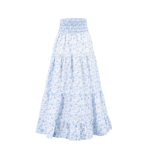 Women's Smocked Caitlin Skirt | Hamptons Print