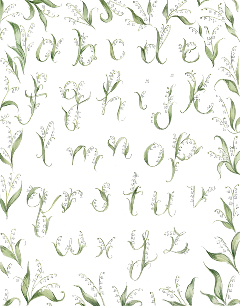 Riley Sheehey® Art Print - Lily of the Valley Alphabet