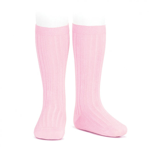 Condor® Ribbed Cotton Knee Sock - Light Pink