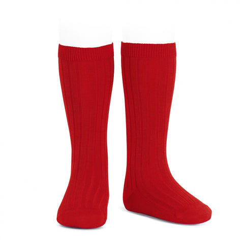 Condor® Ribbed Cotton Knee Sock - Red